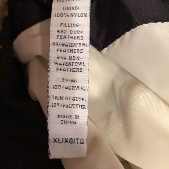 IZOD OUTERWEAR Black Puffer Jacket Teddy Collar Duck Feathers XL - Picture 8 of 8